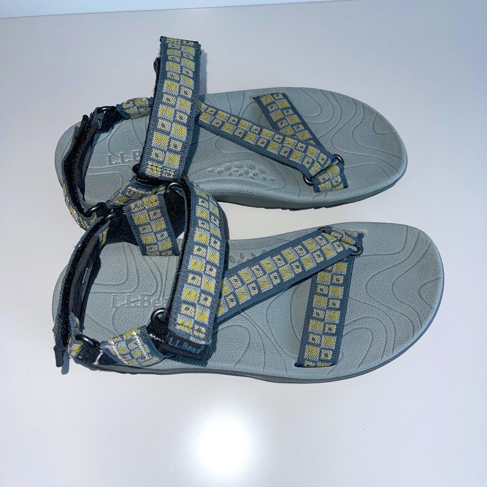 L.L.Bean NWOT Katahdin Sport Sandal Gray/Gold Sz- 7‎
